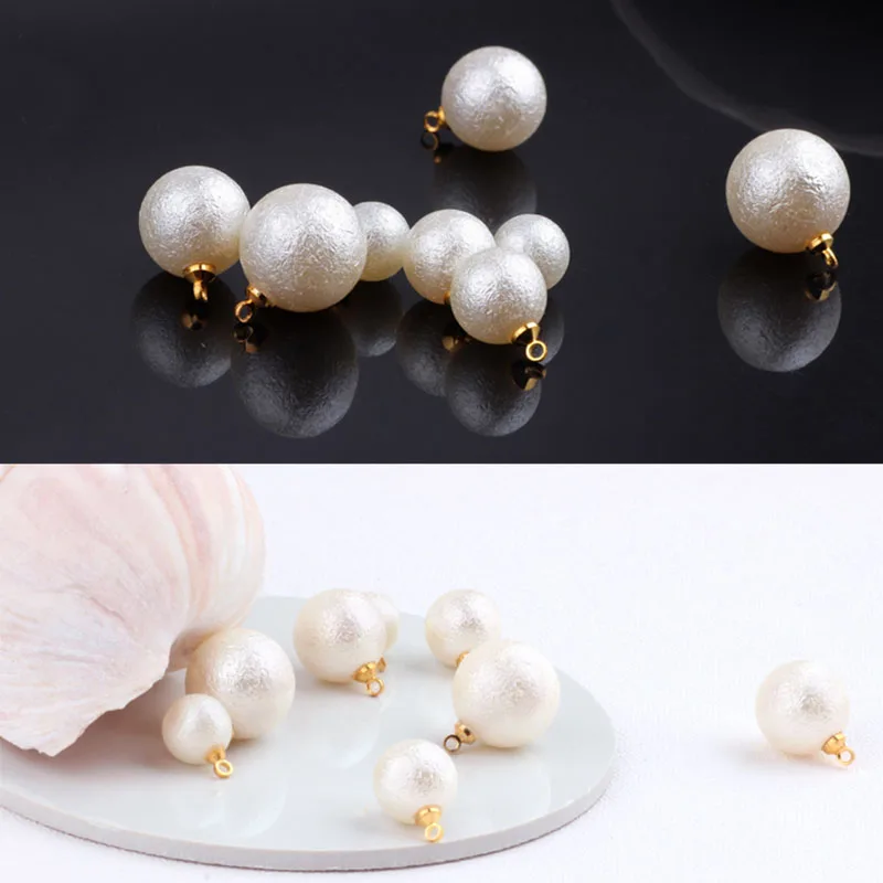 1pcs Diy Jewelry Accessories Material Korean Belt Hanging Wrinkle Pearl Earrings Necklace Pendant Handmade Charms