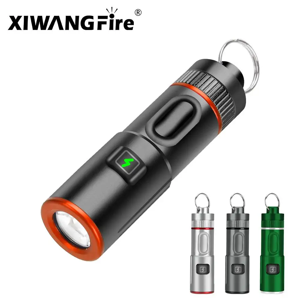 

XIWANGFIRE M71 TYPE-C Rechargeable LED Flashlight 6 Lighting Modes MINI Keychain Light Portable Pocket Torch Camping Lights