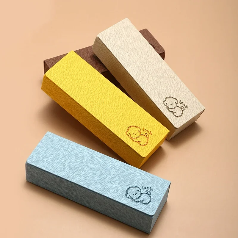 Fashion Square Shockproof Eyeglasses Case Cartoon Puppy Shape Hard Shell Glasses Storage Box