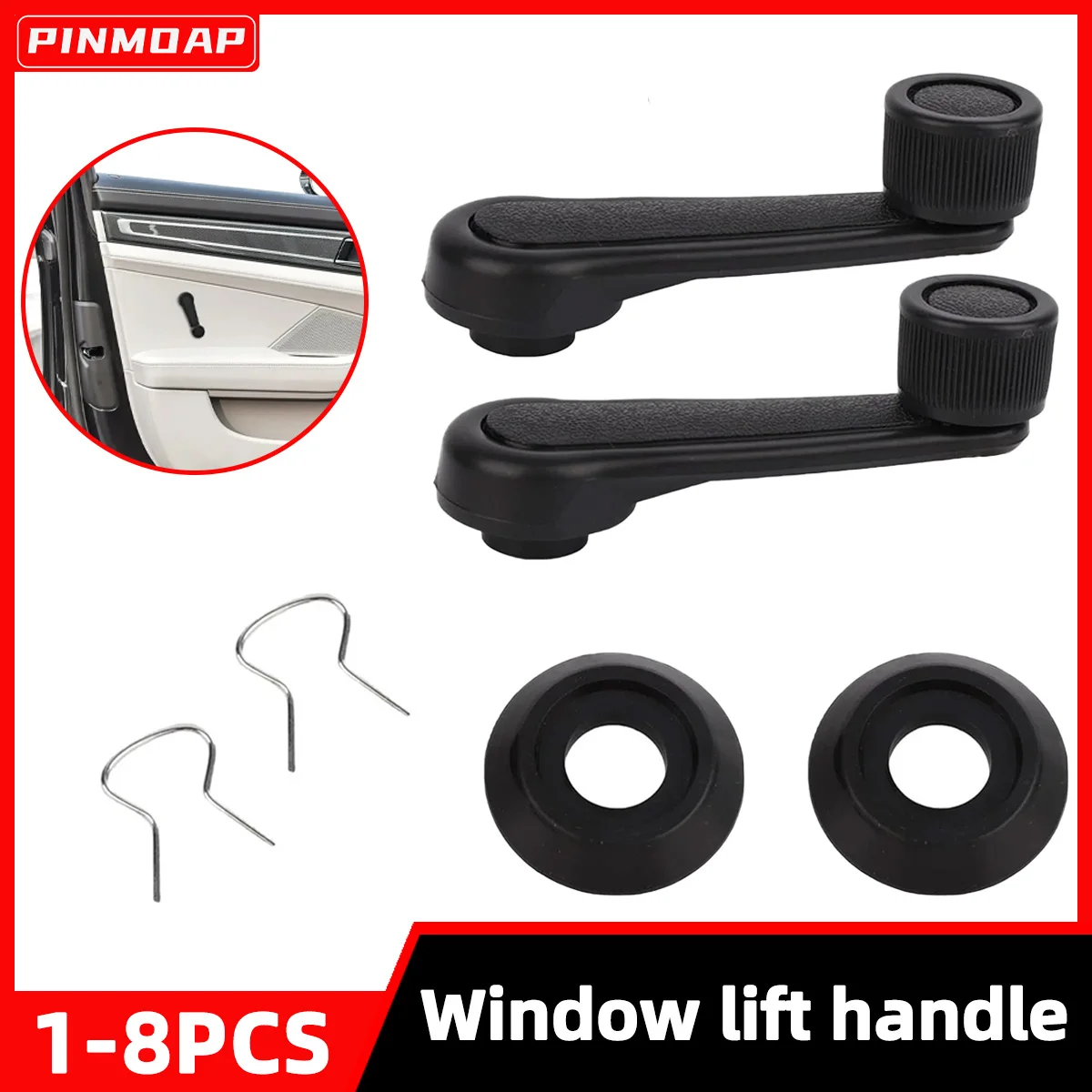 PINMOAP Car Window Glass Lifting Crank ABS Material Rocking Handle Door Inner Handle Glass Lifting Handle Car Accessories
