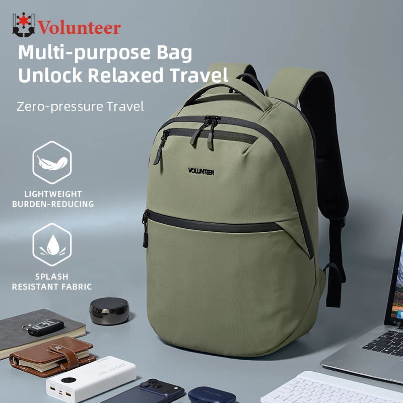 VOLUNTEER 20L Men's Backpacks Casual Large Capacity Waterproof Travel Business Laptop Commuter School Backpack Man 1990-06