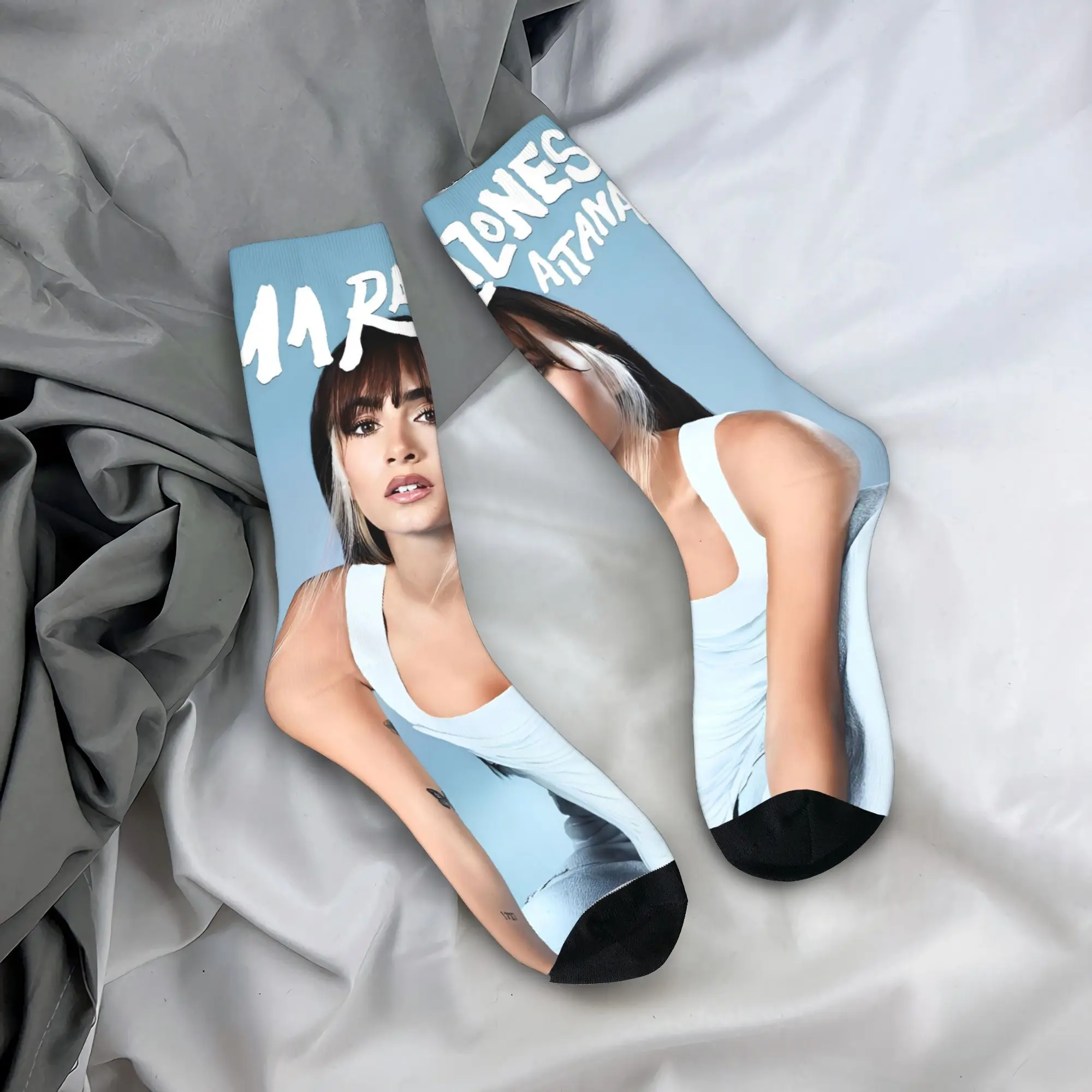 

Aitana Music Singer Socks Modern Stockings Men's Medium Soft Outdoor Socks Autumn Custom Anti Skid Socks