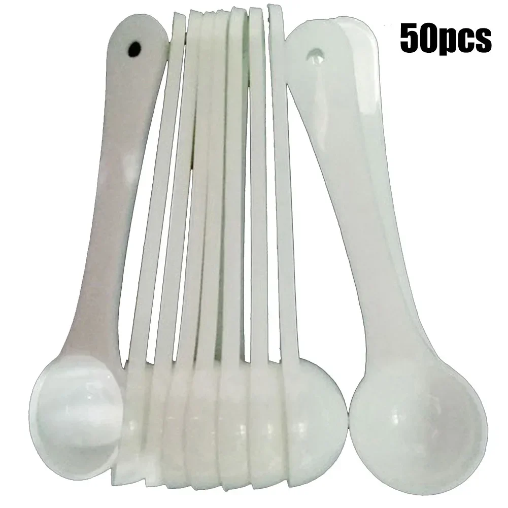 

50pcs 1g spoon White Plastic Measuring Spoon reagent spoon Gram Scoop Food Baking Medicine Powder Tea Spoon Tableware