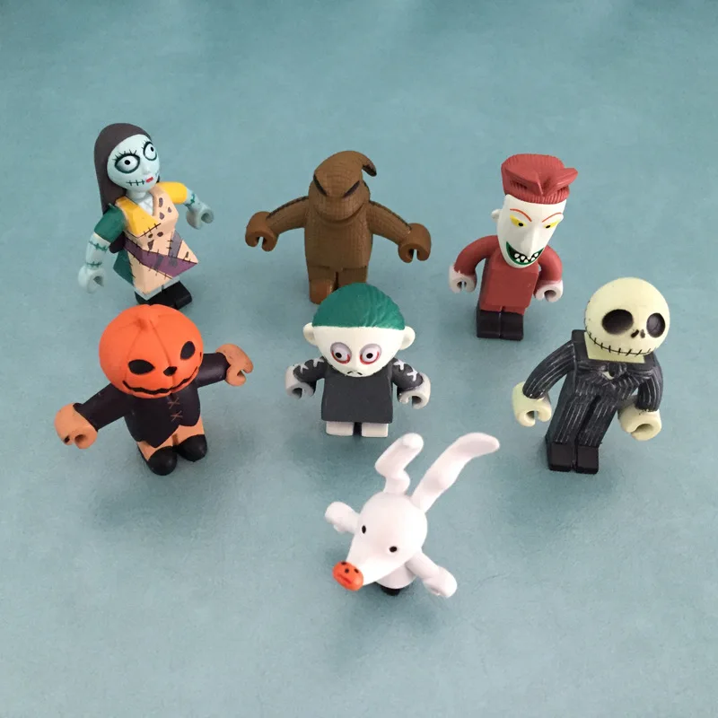 7pcs/set Disney The Nightmare Before Christmas Jack Skellington Sally Doll Desktop Decor Ornament Statue Toys Kids Birthday Gift image 2