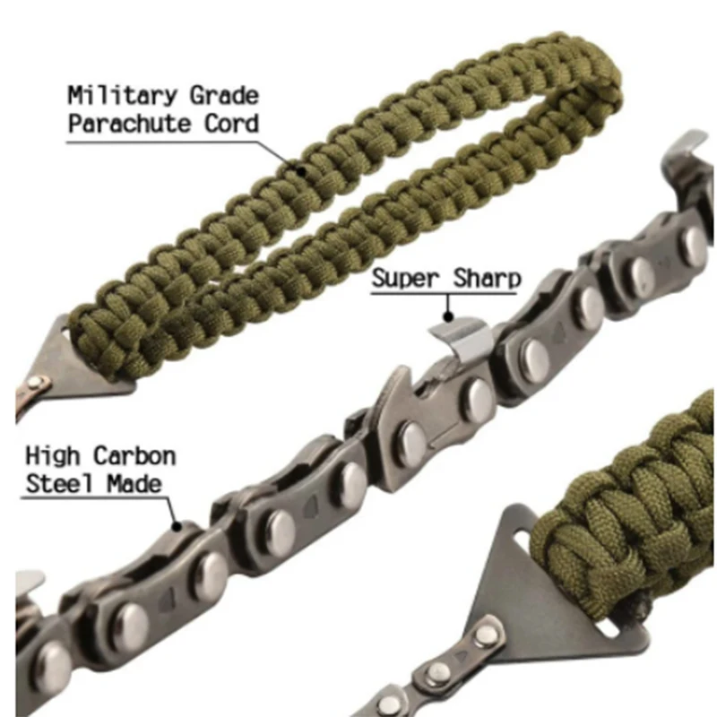 Manual Hand Braided Rope Chain Saw Portable Emergency Camp Survival Wire Cutter Portable Outdoor Camping Hiking Tools