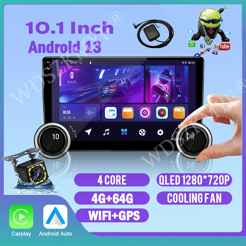 

2025 New Dual twist 10.1"Universal android13 Car Radio Android Auto CarPlay 2din Multimedia Player GPS car Intelligent Systems