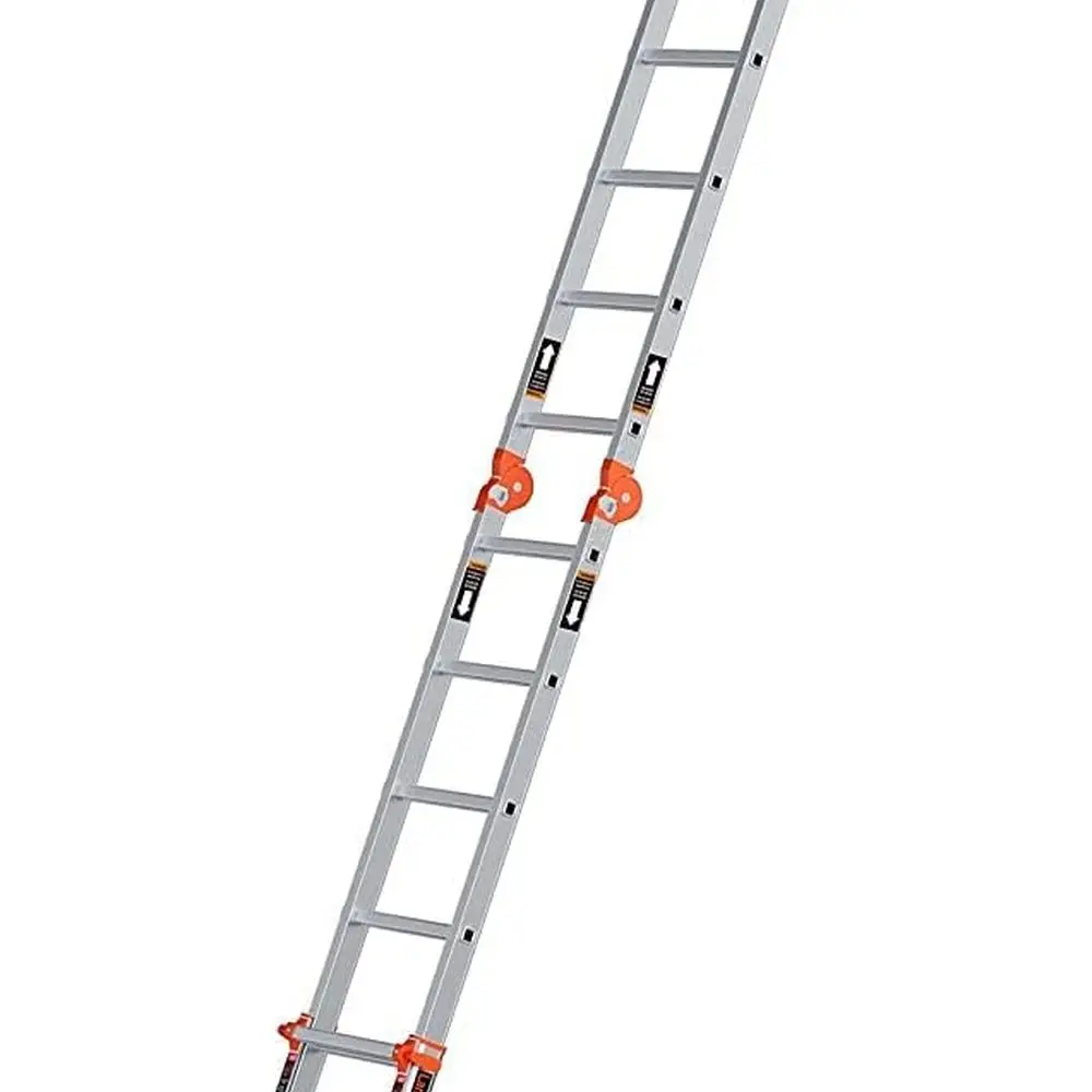 امتداد سلم ذو 6 خطوات، سلم متعدد الأوضاع مضاد للانزلاق بطول 22 قدمًا، سلم تخزين قابل للطي، تحميل أمان 330 رطل، ألومنيوم تصغير
