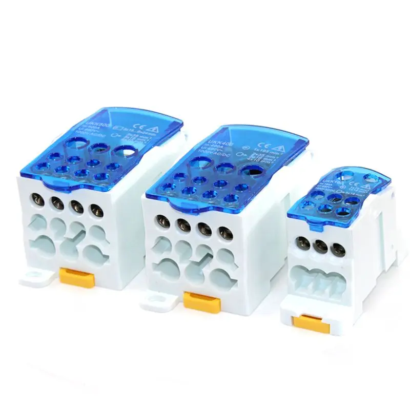 Din Rail Terminal Blocks Electric Split Junction Box One In Several Out Power Wire Electrical Connector UKK 250A/400A/500A