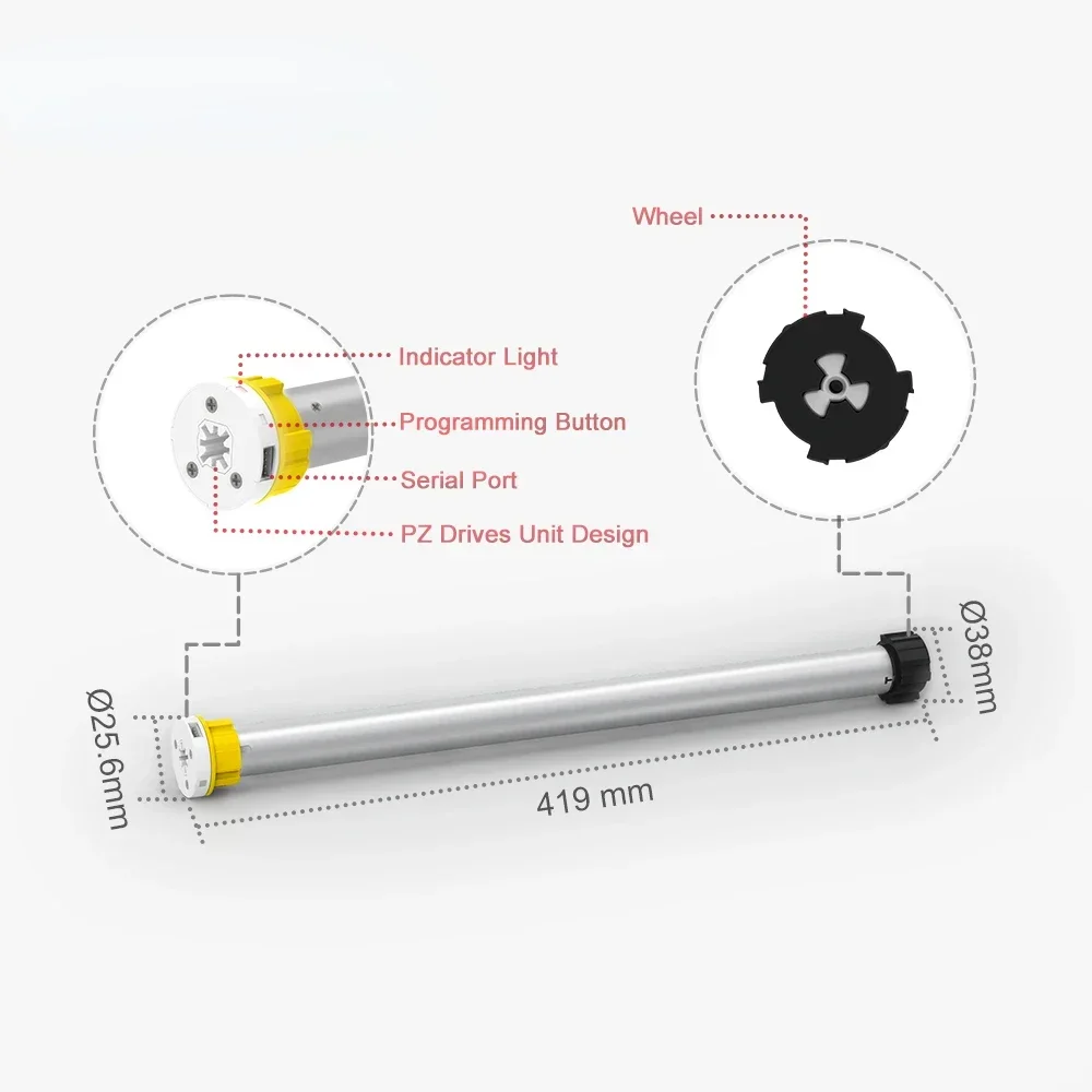 Smart Electric Roller Something 25mm Diameter Tuya Tubular Double Shaft Blind Motor