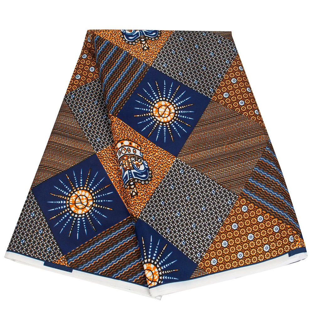 Double-Sided African Wax Print Fabric – Geometric Chevron & Maze Pattern Ankara Cotton for Dresses, Wraps & Fashion