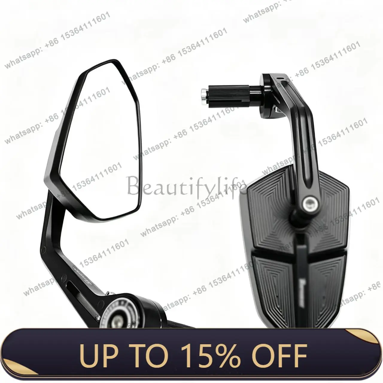LX new motorcycle modified handlebar mirror plug aluminum alloy reversing mirror