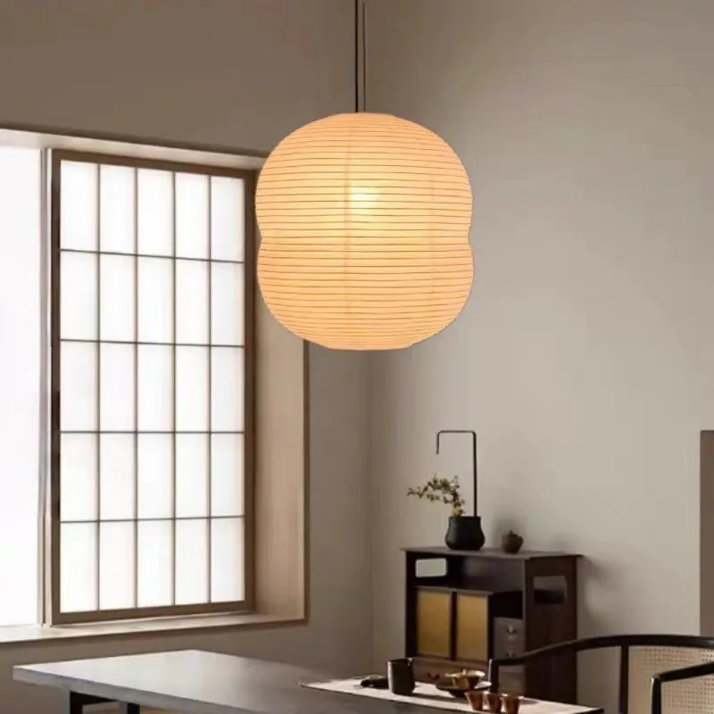 Japanese Wabi Sabi Style Pendant Light Fabric Lampshade Droplight Homestay Coffee House Tea Art Room Embellish Lighting Fixtures