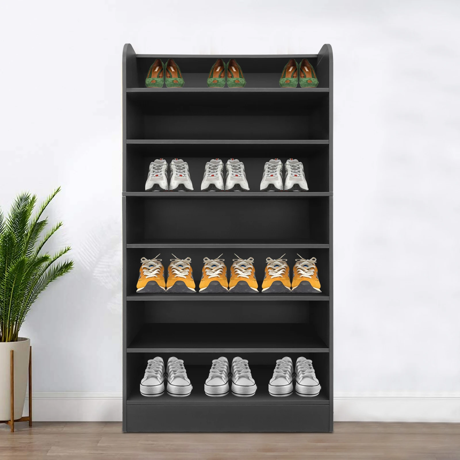 

Grey Multi-tier Rectangular Shoe Rack,Density Board Shoe Rack Storage Organizer 63*30*120cm Floor Standing for Living Rooms