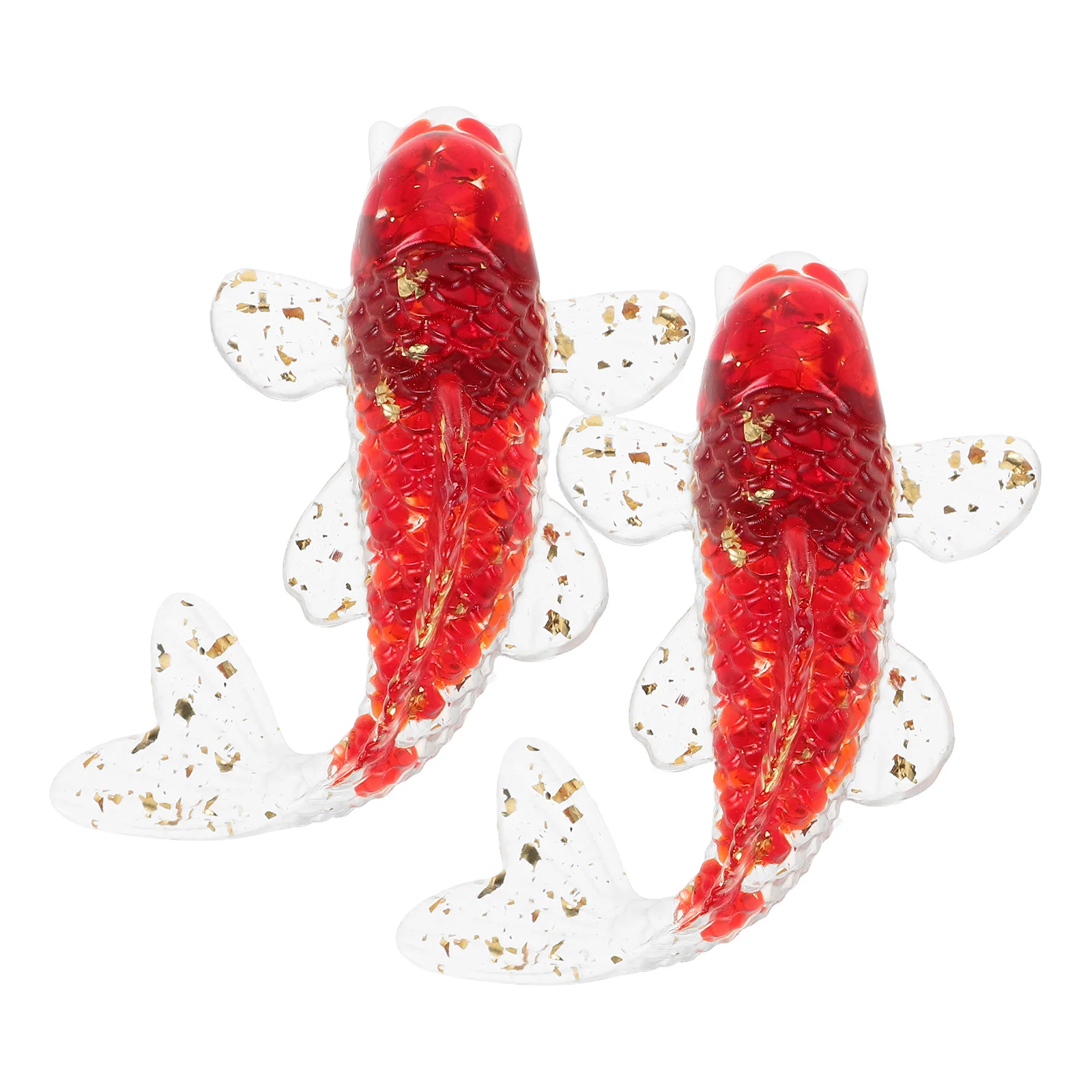 

2Pcs Crystal Koi Fish Sculptures Elegant Handcrafted Lucky Goldfish Decoration for Desk Shelf Miniature Animals Lucky Fish