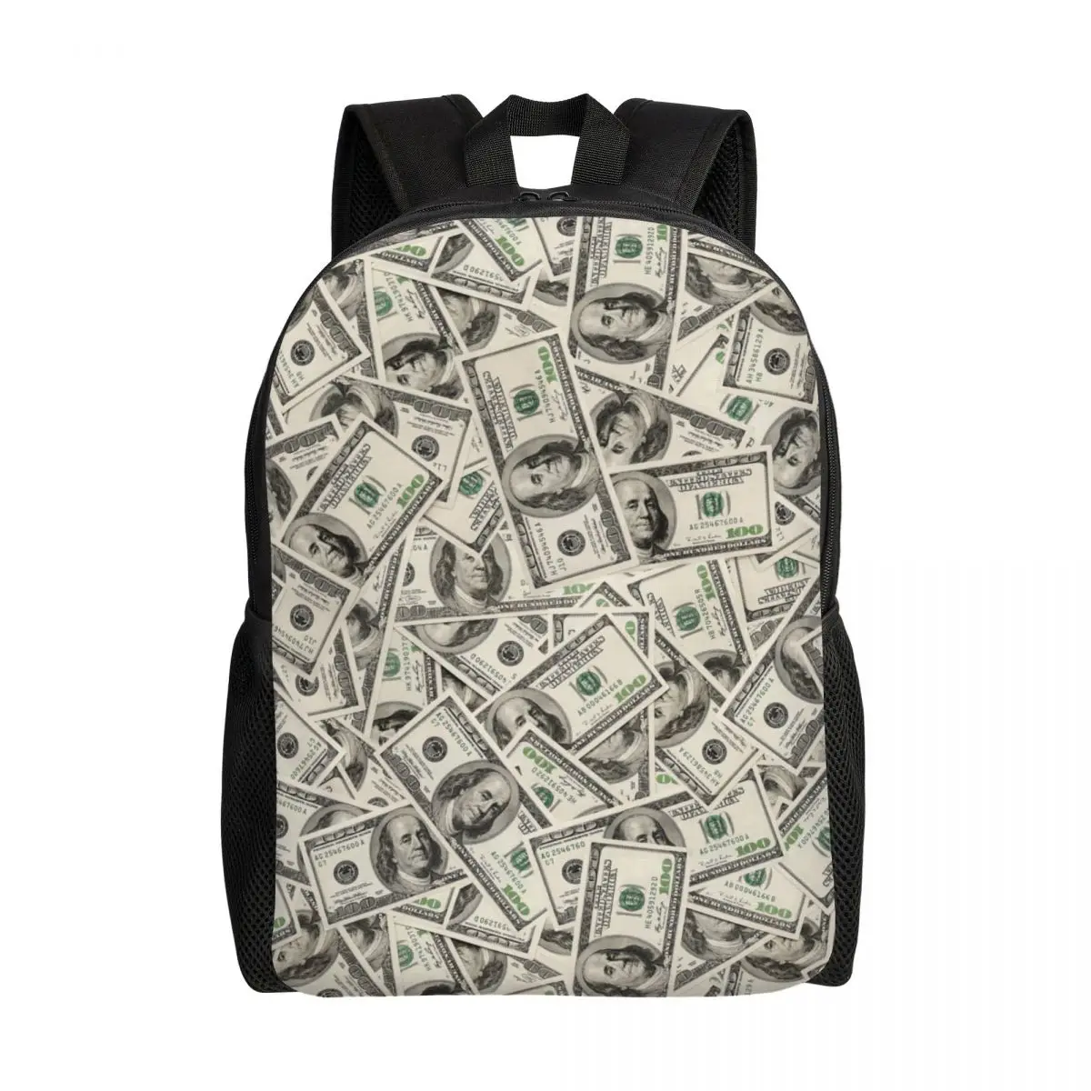 

Индивидуальные рюкзаки с рисунком стодолларовых денег для мужчин и женщин, базовая сумка для книг для школьных сумок для колледжа