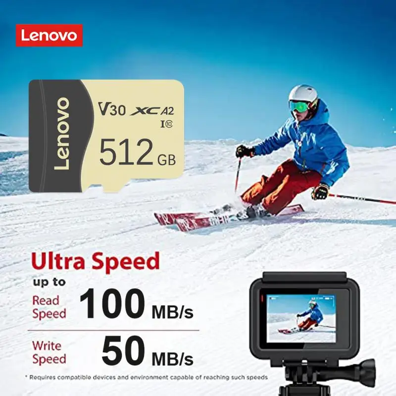 Lenovo Original 128GB High Speed Memory Card 256GB V30 512GB Mini SD Card 64GB TF SD Card 32GB TF Card For Phone/Computer/Camera