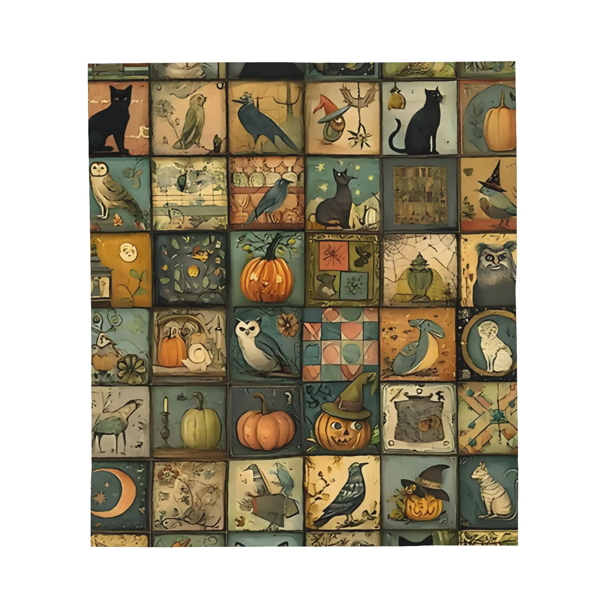 1PC Halloween Patchwork Blanket Throw Super Cosy Plush Living Room Sofa