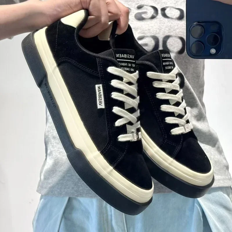 

2025 new trendy breathable casual lightweight and comfortable thick soled low cut niche casual sports board shoes