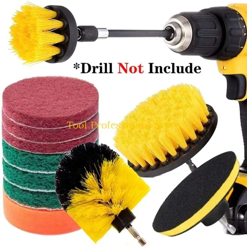 

57QF Automotive Cleaning and Polishing Tool Kit with Electric Scrub Brush Assorted Cleaning Drill Brush Cleaning Tool