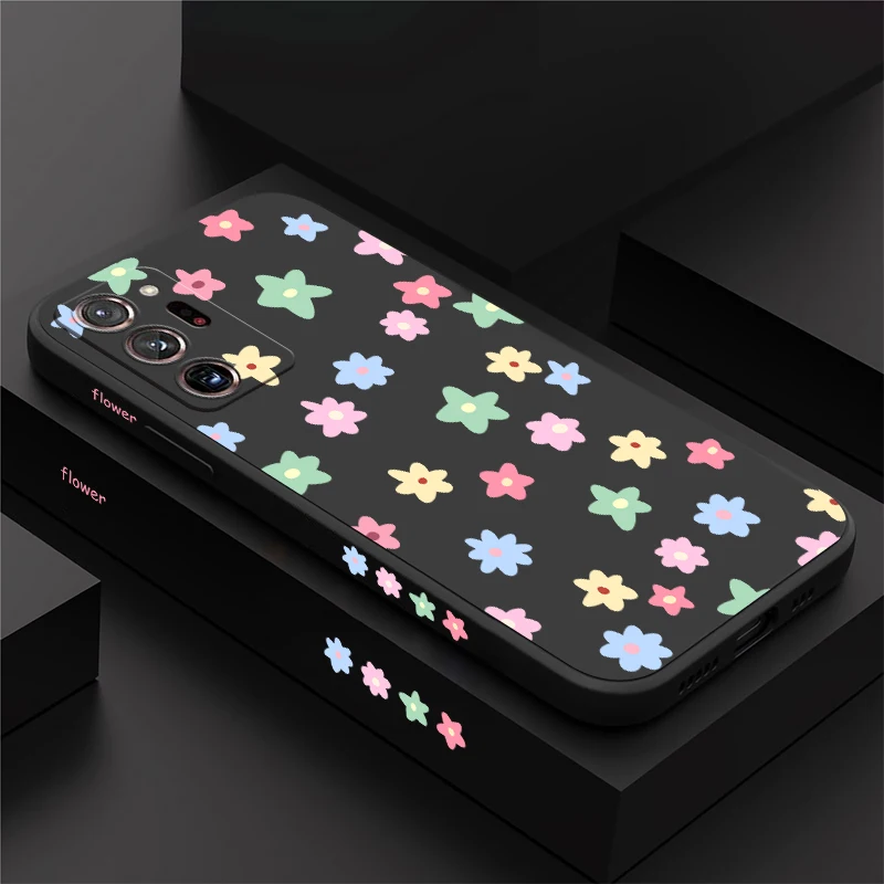 Silicone Phone Case For Samsung Galaxy M17 M16 M14 M53 M42 M33 M06 M05 M05 F17 F06 Note 20 10 Florals Pattern Shockproof Cover