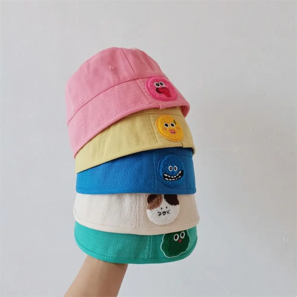 

Cartoon Candy Color Bucket Hat for Baby Wide Brim Basin Hats Cartoon Breathable Fisherman Cap Boys Girls