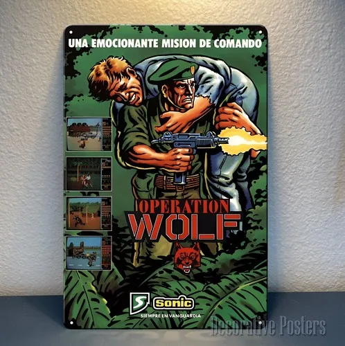 Operation Wolf Retro Video Game Metal Poster - Size:  () Sign