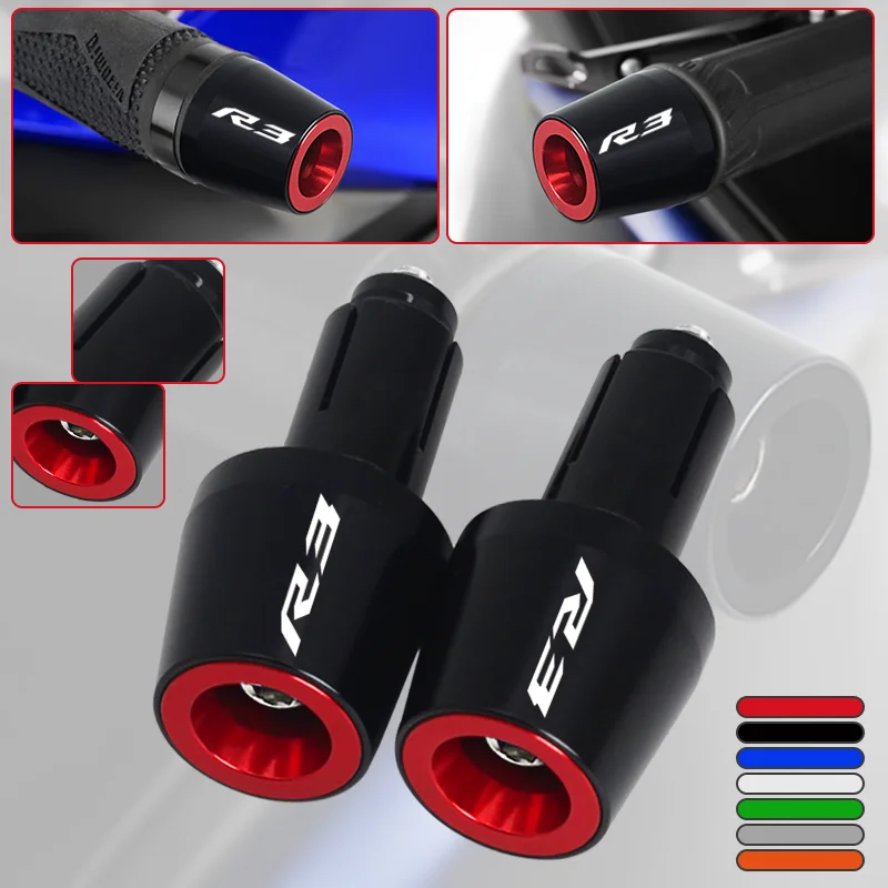 

NEW 7/8" 22mm Handlebar Grip Plug Anti Slider Cap For YZF-R3 YZF-R25 R3 R25 2015-2024 Motorcycle Handle Bar Grip Ends r3 r25