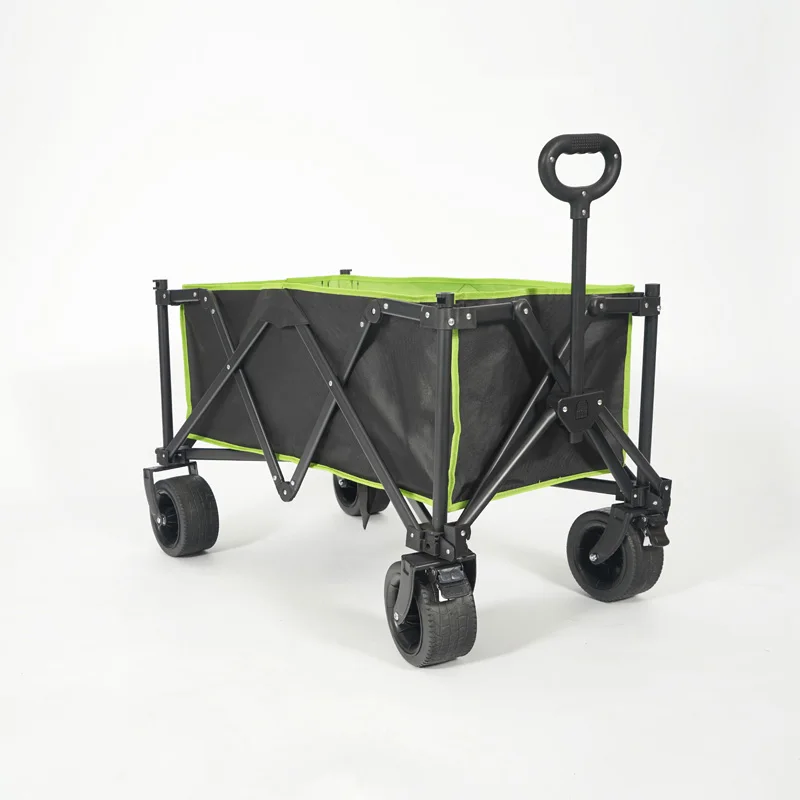 

Outdoor Festival Party Camping Cart with 4 Wheels Stainless Steel Folding Beach Trolley OEM Customizable Platform Structure