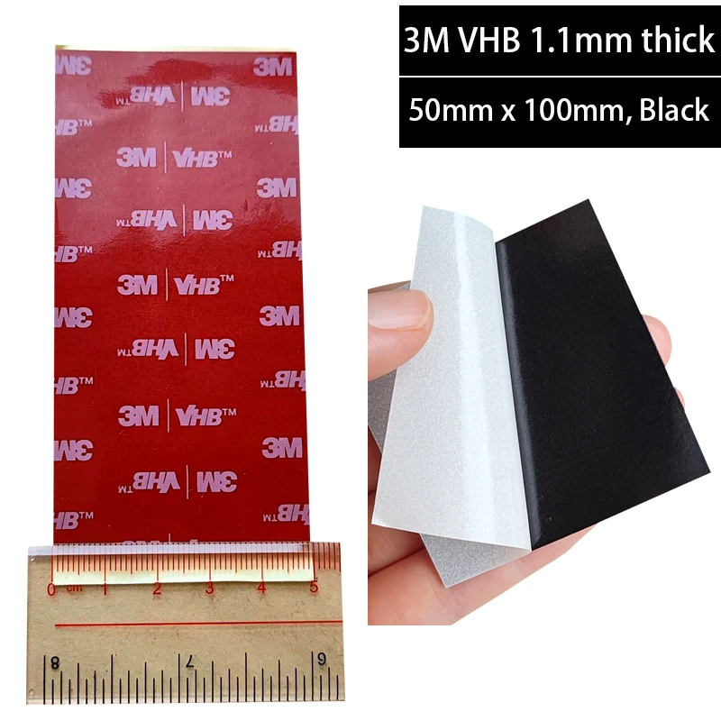 (100mmx50mm) Black 3M VHB 5952 Heavy Duty Double Sided Adhesive Acrylic Foam Tape