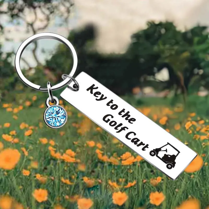 

Golf Key Chain Ring Golf Cart keychains pendant Golfer Gift