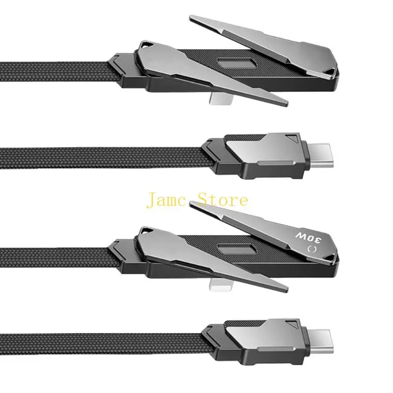 LX0B Braided Charging Cable 1.2M Length Foldable Holder Design For Easy Portability