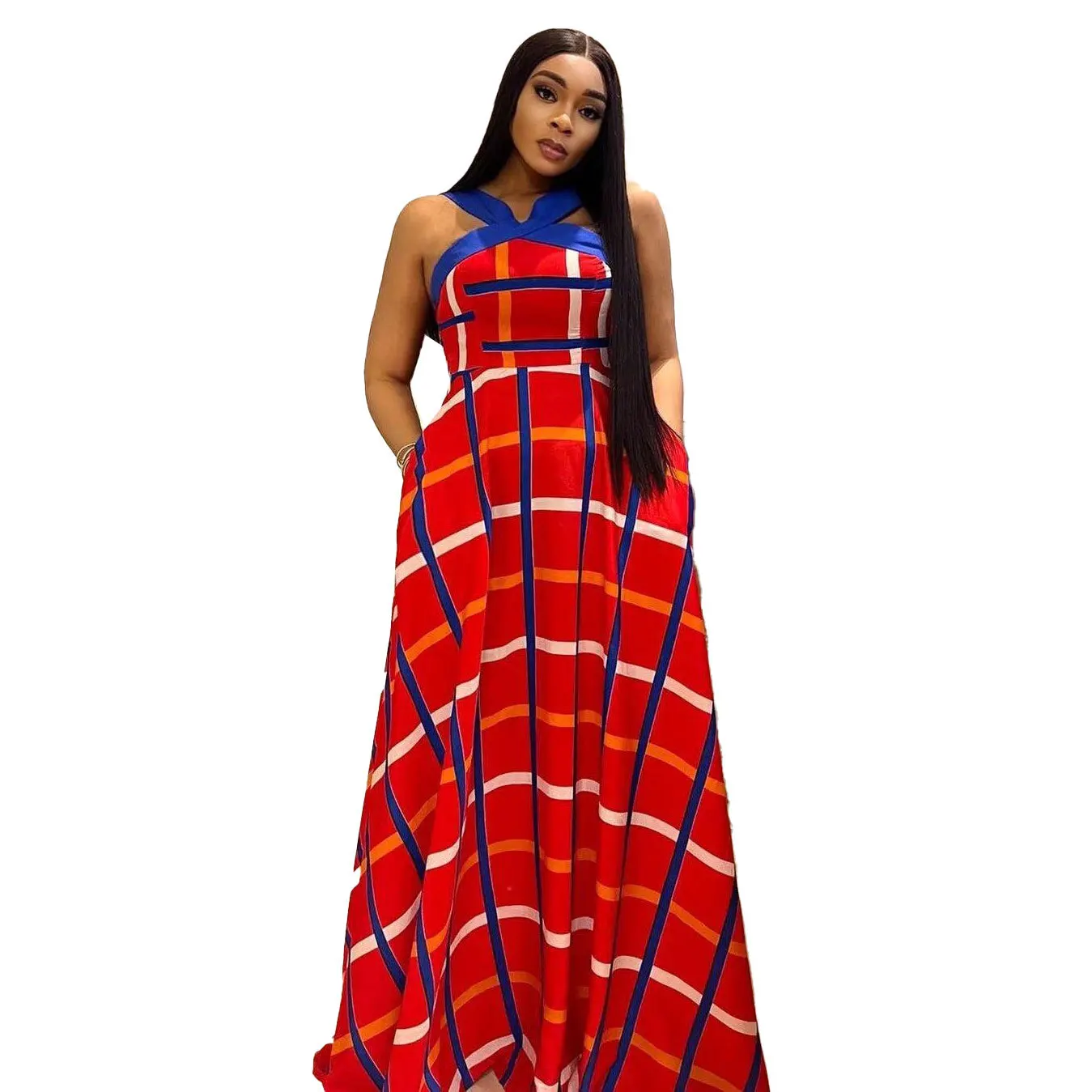 

African Dresses for Women Summer Sexy African Women Sleeveless Polyester Printing Long Dress Maxi Dress Dashiki African Clothes