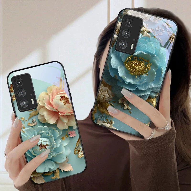 

Morning Dew Blue Charm For Motorola Moto Edge 20 Lite 30 Pro 40 Neo 50 Ultra G14 G22 G24 Power 34 G35 X30Pro Glass Phone Case