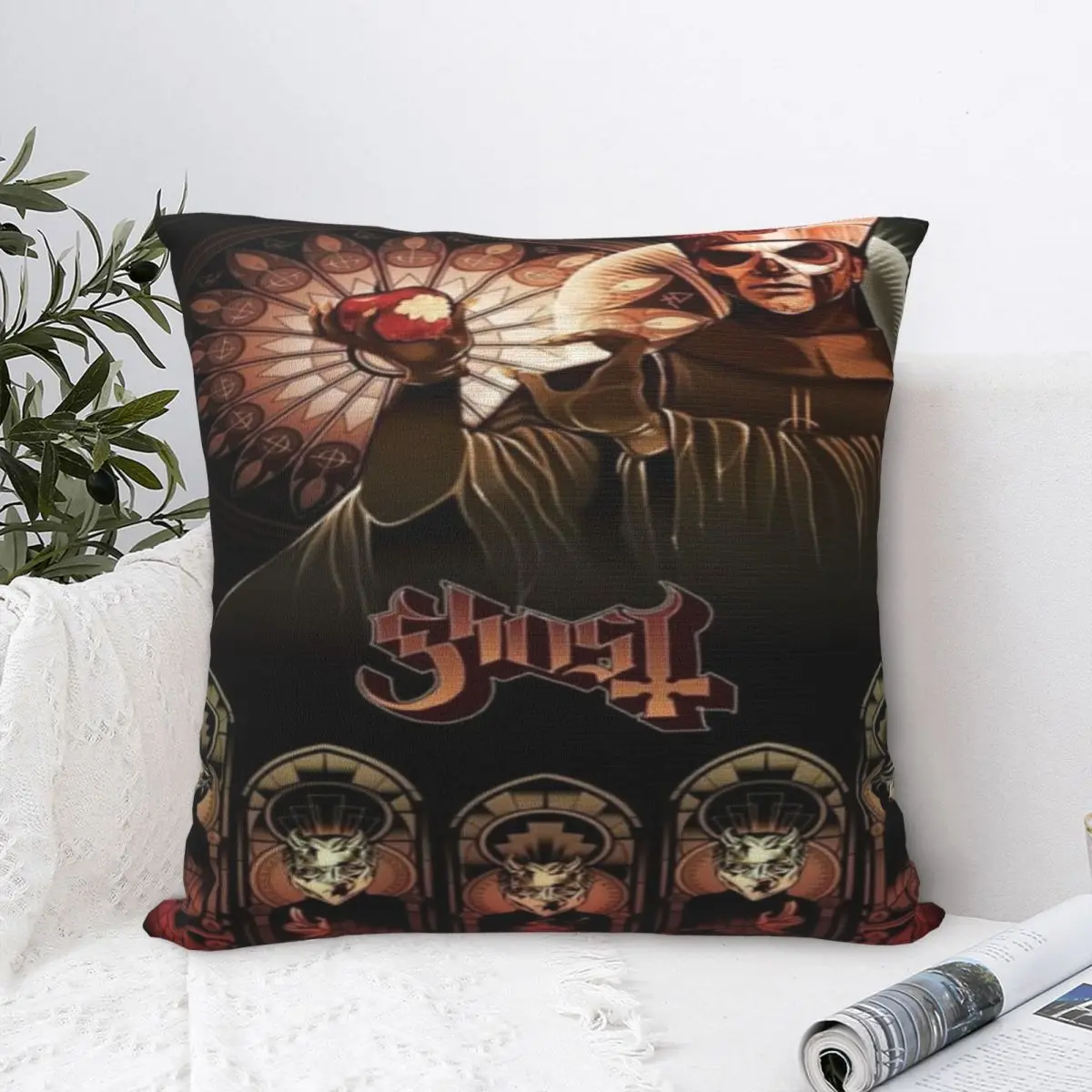 Soft and Sweet Sofa Ghost Rock Metal BandDecor Pillowcase Merch Pillow Covers Zippered Multiple Sizes