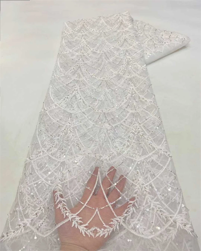 럭셔리 아프리카 스팽글 페르시 레이스 원단 고품질 나이지리아 웨딩 신부 자수 신랑 봉제를위한 프랑스어 Tulle