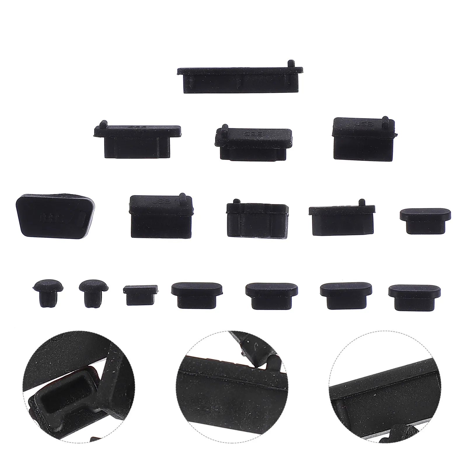 

5 комплектов универсальных пылезащитных заглушек для ноутбуков, силиконовые заглушки, устойчивые к высоким температурам, защитные накладки для портов ноутбуков