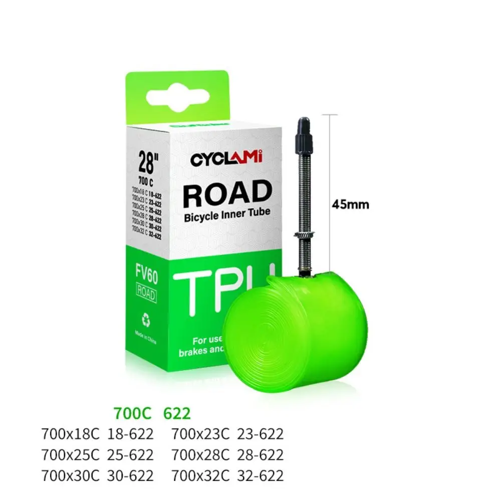 TPU Bicycle Inner Tube Portable Ultra Light French Valve Bike TPU Inner Tube Ultralight 38g Road Bike