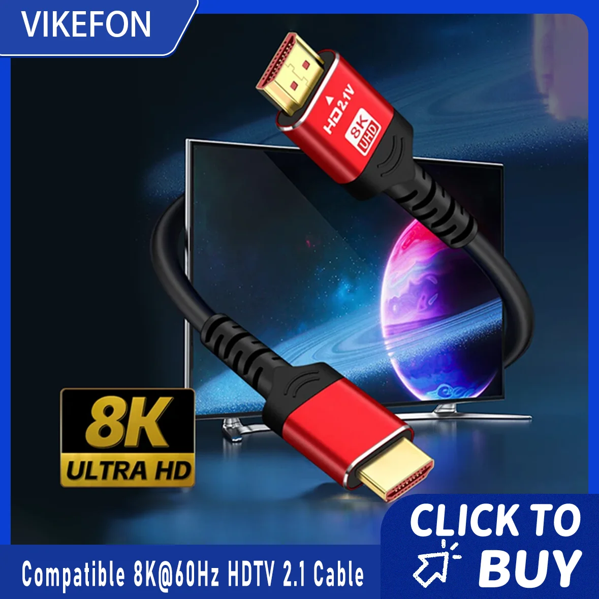 

1 м 1,5 м 2 м 8K HDTV-кабель для Xiaomi TV Box PS5 сверхвысокоскоростной совместимый кабель 8K @ 60 Гц HDTV 2.1 48 Гбит/с eARC Dolby Vision