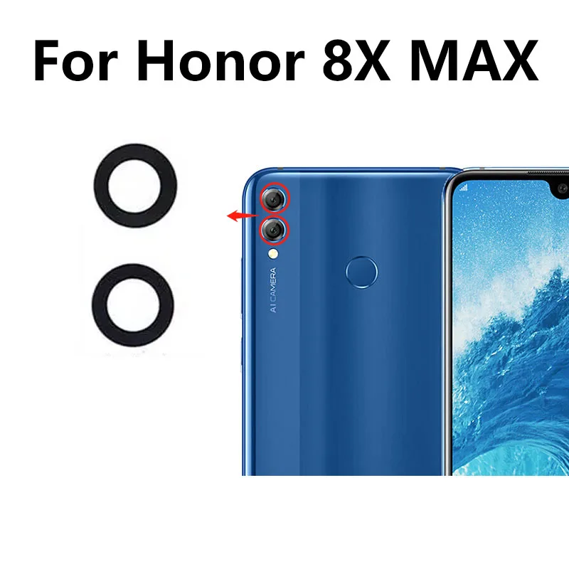 1PCS For Huawei Honor 8x Max Rear Back Camera Glass Lens Cover With Ahesive Sticker Replacement