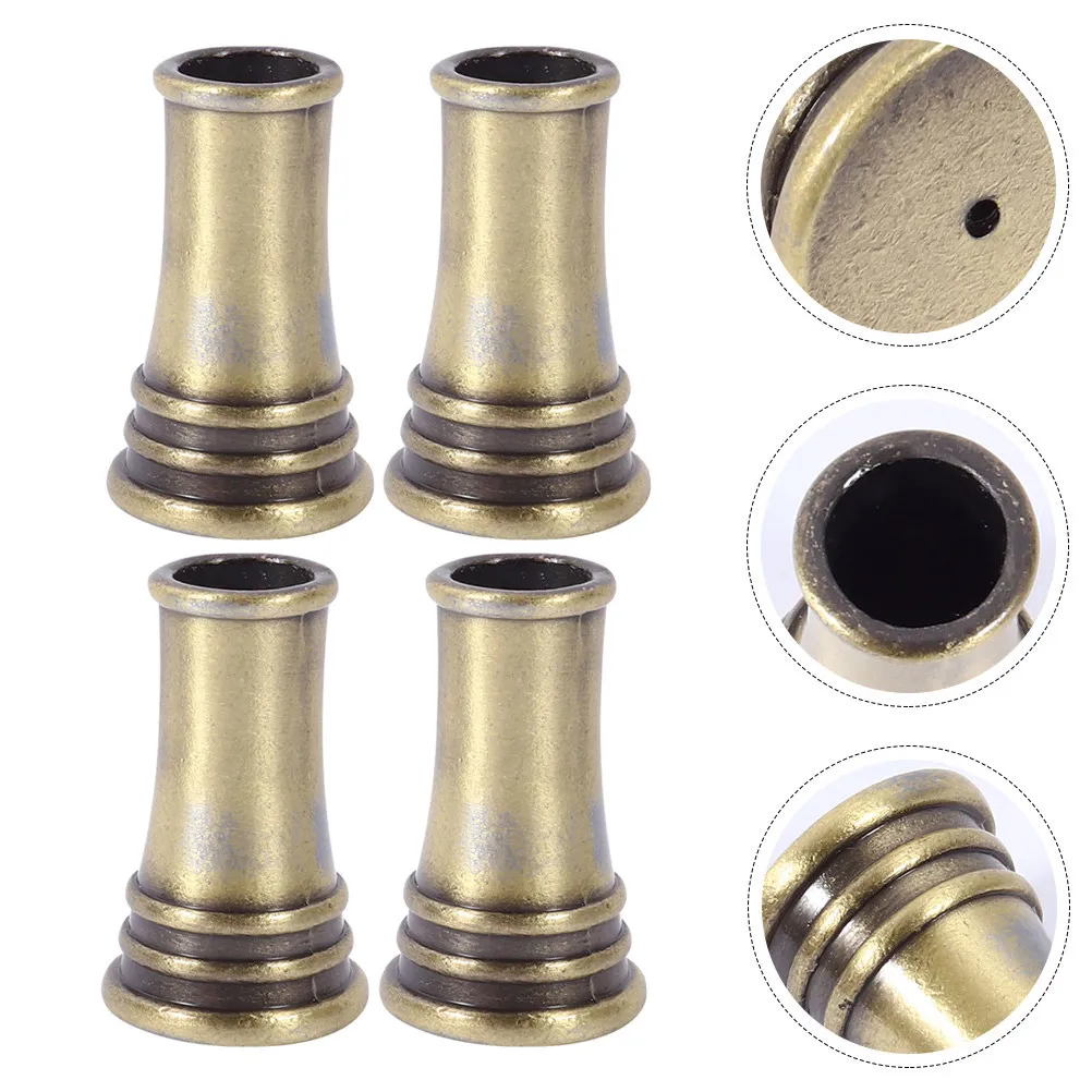 4Pcs Desktop Copper Pen Holder Round Metal Pen Rest Stand for Office Study Library Bedroom Dressing Table Fountain Ink Quill