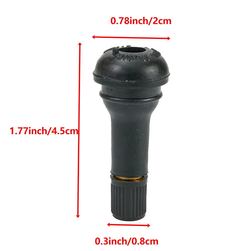 10Pcs TR413 Snap-in Car Wheel Tyre Tubeless Tire Valve Black Rubber Stems Dust Caps Wheels Tires Parts Valve Caps