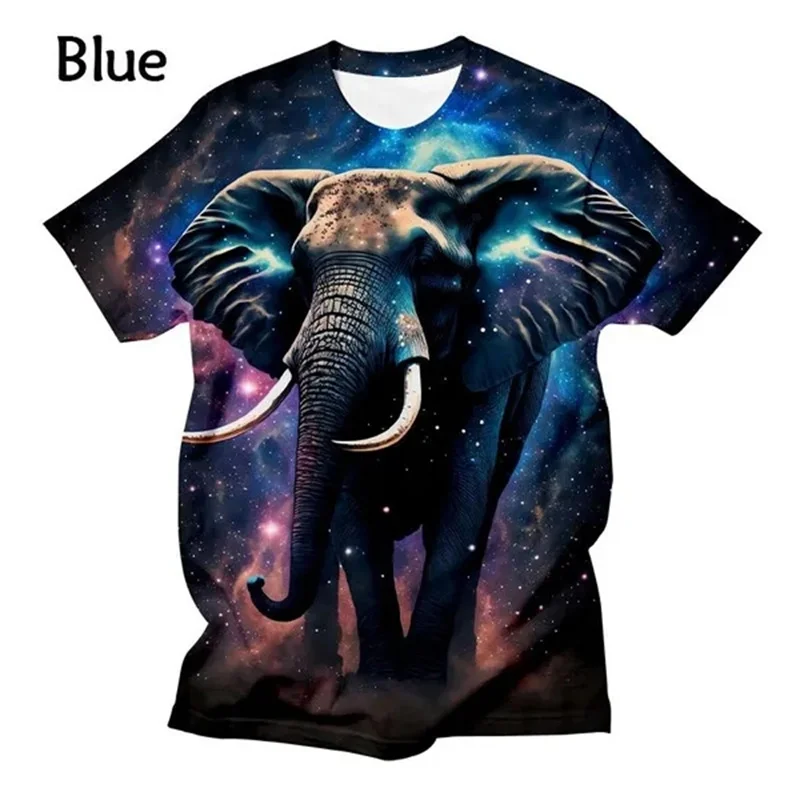 Elephant 3D Printed T-shirt New Hip-hop Funny Personality Fashion Short-sleeved Top Cool Graphic Tee T-shirt Plus Size Xs-4xl