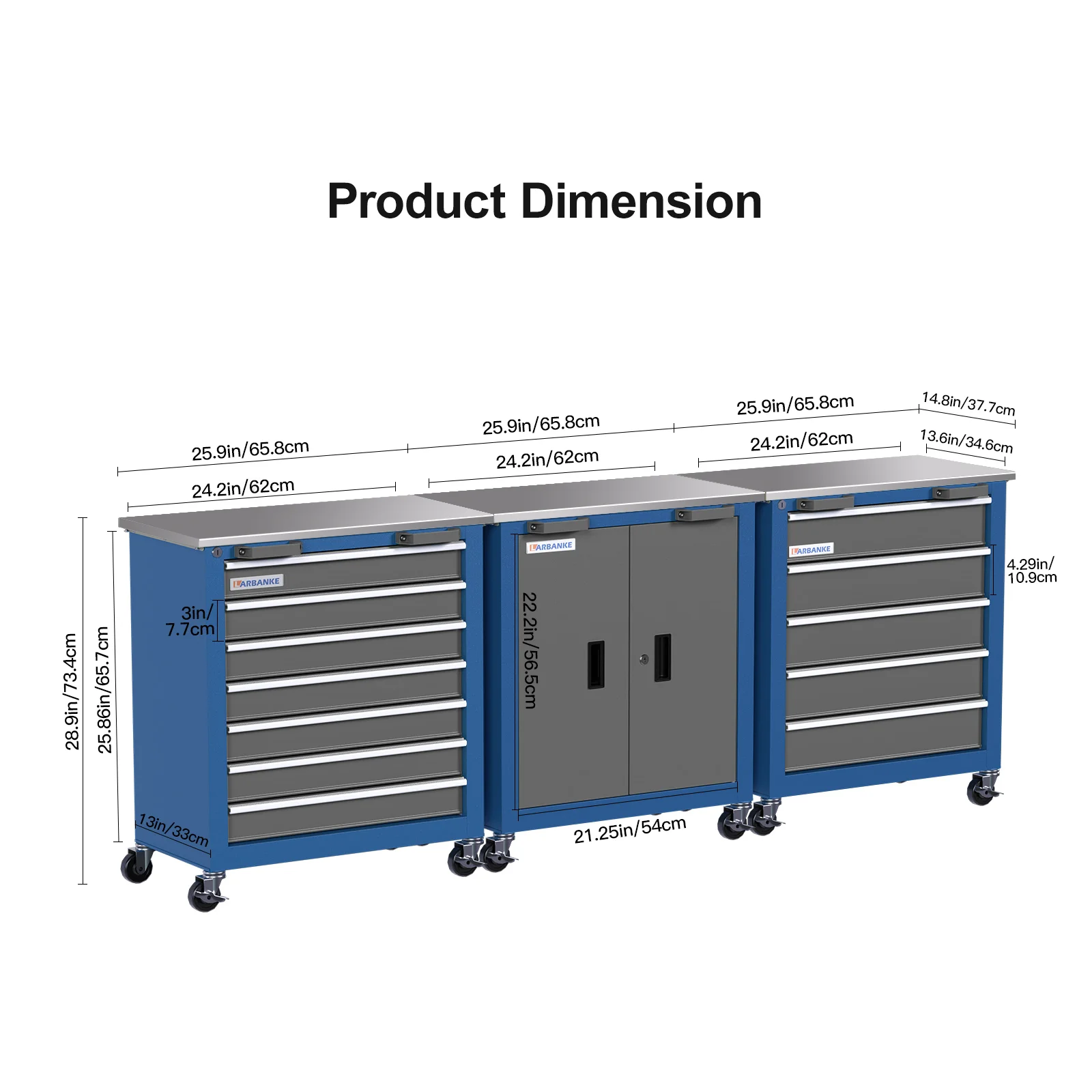 LARBANKE Combination Tool Cabinet,3 Different Types of Tool Cabinets:5-Drawer/7-Drawer/Double-Door Tool Cabinet