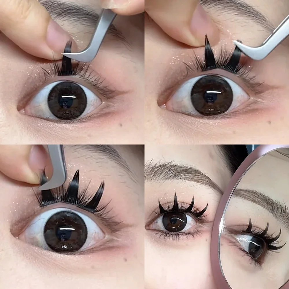 Pestañas postizas autoadhesivas de visón falso 3D, maquillaje de 6 filas/caja, pestañas de Manga, pestañas de Anime, luz suave, herramienta de extensión de pestañas naturales