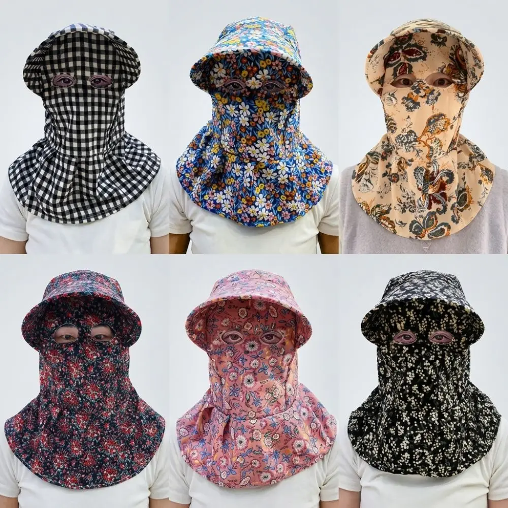 

Wide Brim Face Mask Sun Hat UV Protection Lightweight Tea Picking Work Hat Full Wrap Breathable Fisherman's Hat Summer Outdoor