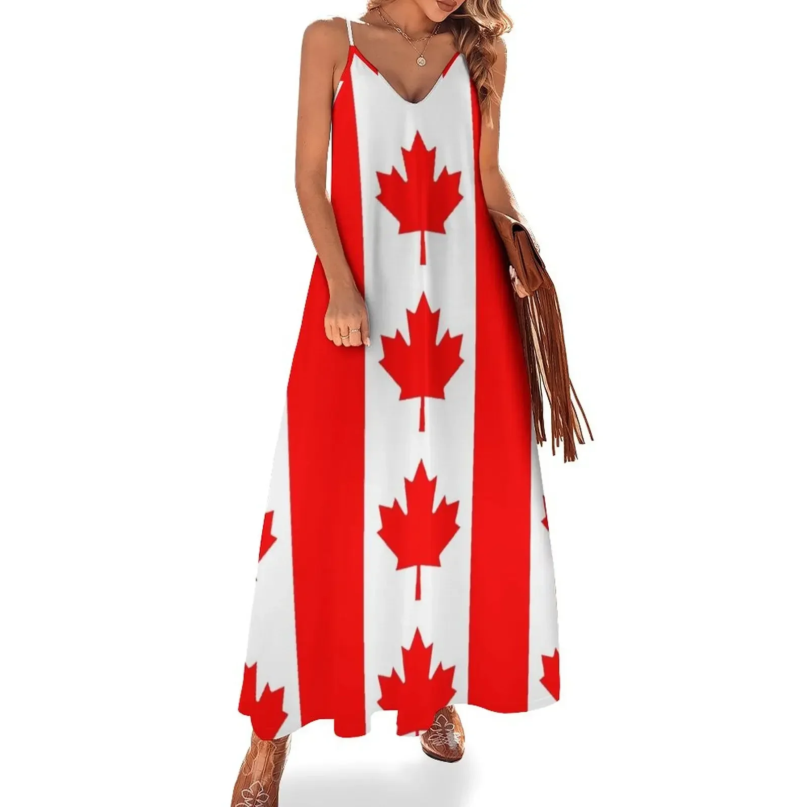 Canadian Flag Sleeveless Dress Aesthetic clothing elegant women's dresses sale elegant women's dresses for wedding Dress