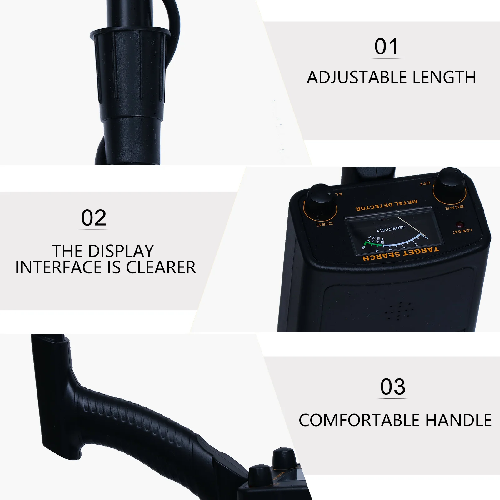 

Professional Metal High Sensitivity Adjustable Rod Waterproof Disc for All-Metal and Discrimination Modes Outdoor