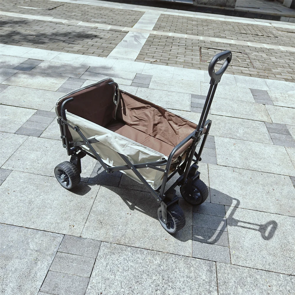 Camping Cart Small Outdoor Travel Push Cart for Parent-Child Shopping and Storage