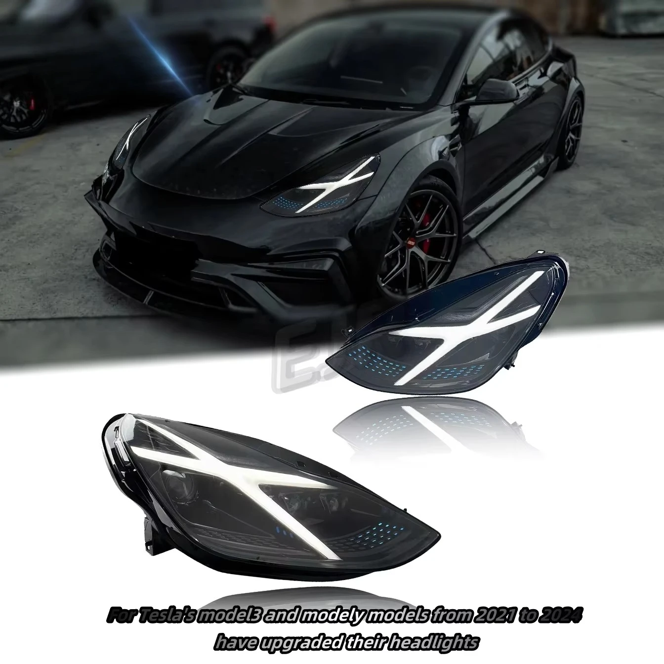 Automotive Lighting System LED Headlight for TES-LA Model 3/Y Headlights 2020-2024