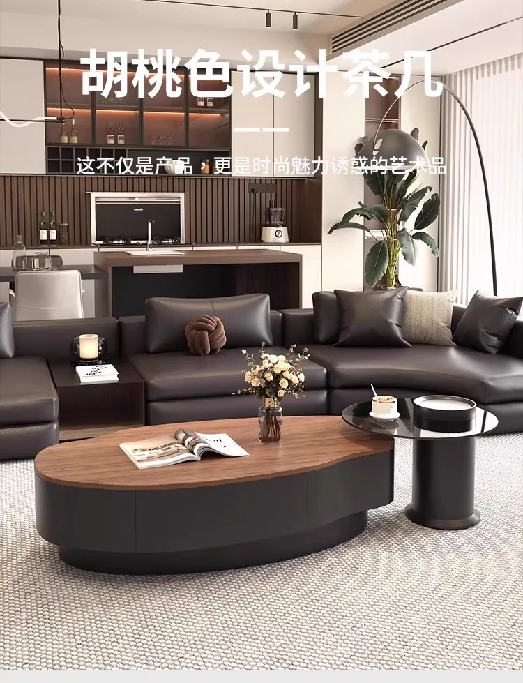 New medieval style coffee table combination  small apartment solid wood tea table living room home advanced sense